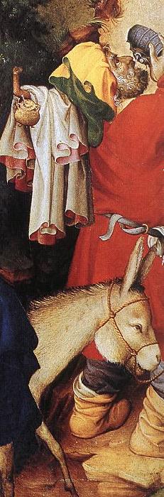 BROEDERLAM, Melchior The Flight into Egypt (detail) dsf Germany oil painting art